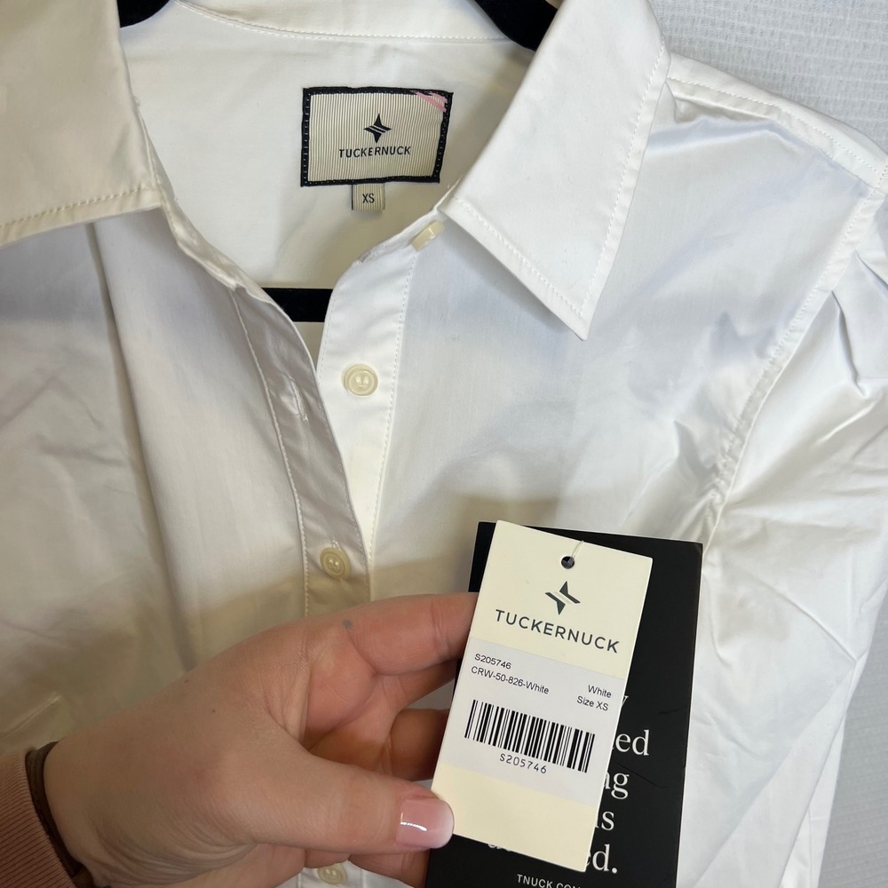 Tuckernuck White Wexler Puff Sleeve Button Down Shirt Blouse Womens XS NEW - Picture 4 of 5